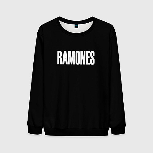 Мужской свитшот Ramones white logo / 3D-Черный – фото 1