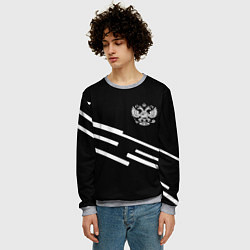 Свитшот мужской Россия геометрия спорт, цвет: 3D-меланж — фото 2