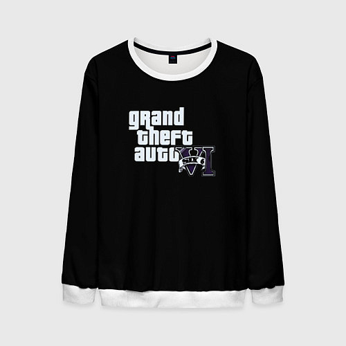 Мужской свитшот GTA 6 logo vice city / 3D-Белый – фото 1