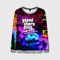 Свитшот мужской GTA vice city краски неоновые, цвет: 3D-меланж