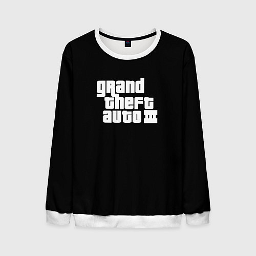 Мужской свитшот GTA3 logo / 3D-Белый – фото 1
