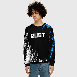 Свитшот мужской Rust краски текстура штрихи, цвет: 3D-черный — фото 2