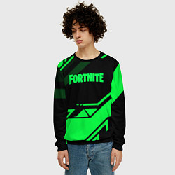 Свитшот мужской Fortnite geometry green, цвет: 3D-черный — фото 2