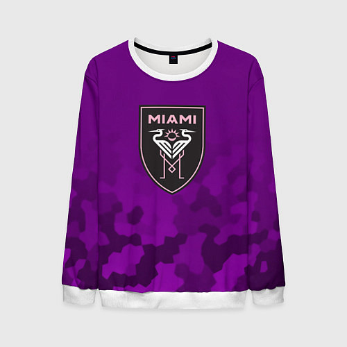 Мужской свитшот Inter Miami logo pattern / 3D-Белый – фото 1
