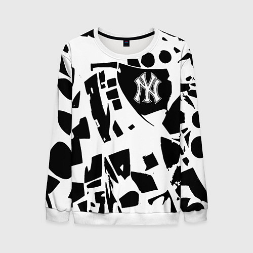 Мужской свитшот New York yankees - abstraction / 3D-Белый – фото 1