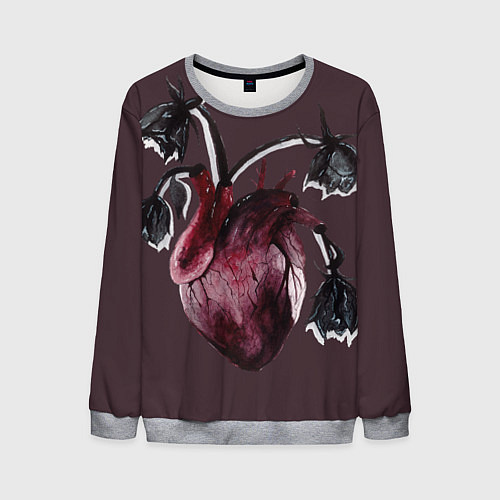 Мужской свитшот Увядшее сердце / 3D-Меланж – фото 1