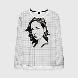 Мужской свитшот Рисунок Галь Гадот в тетради в клетку