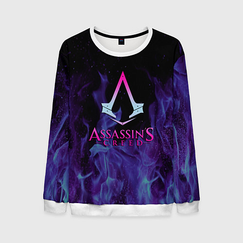 Мужской свитшот Assassins Creed flame / 3D-Белый – фото 1