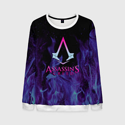 Свитшот мужской Assassins Creed flame, цвет: 3D-белый