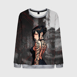 Свитшот мужской Татуированная брюнетка, цвет: 3D-меланж