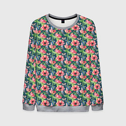 Мужской свитшот Маки и синицы паттерн