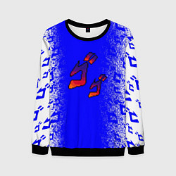 Свитшот мужской Jojos bizarre adventure - синяя символига-лого, цвет: 3D-черный