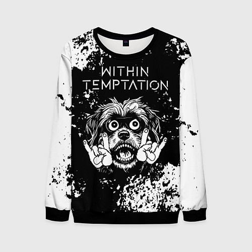 Мужской свитшот Within Temptation рок пес / 3D-Черный – фото 1