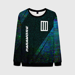 Свитшот мужской Paramore glitch blue, цвет: 3D-черный
