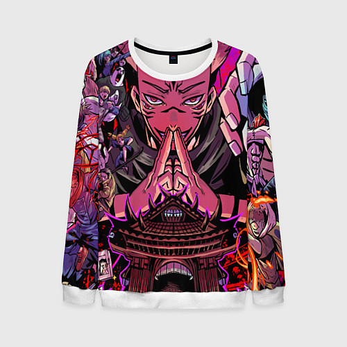 Мужской свитшот Магическая битва Сукуна расширение территории / 3D-Белый – фото 1