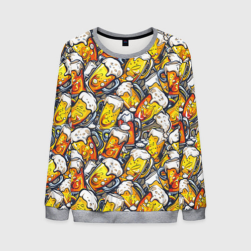 Мужской свитшот Граффити пиво пенное / 3D-Меланж – фото 1