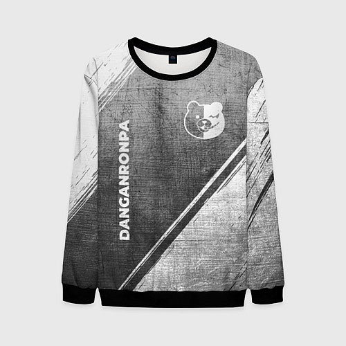 Мужской свитшот Danganronpa - grey gradient вертикально / 3D-Черный – фото 1