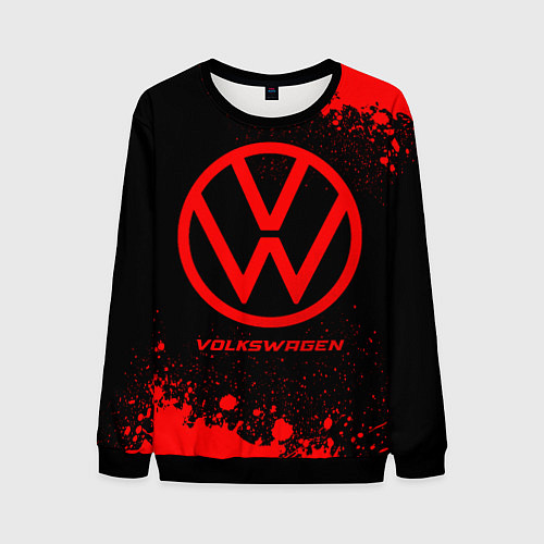 Мужской свитшот Volkswagen - red gradient / 3D-Черный – фото 1