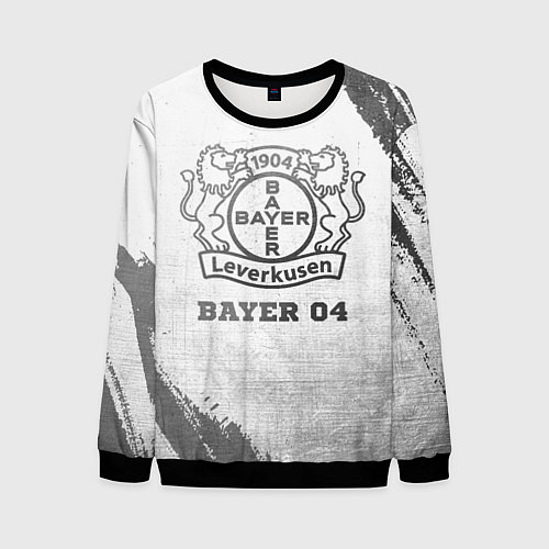 Мужской свитшот Bayer 04 - white gradient / 3D-Черный – фото 1