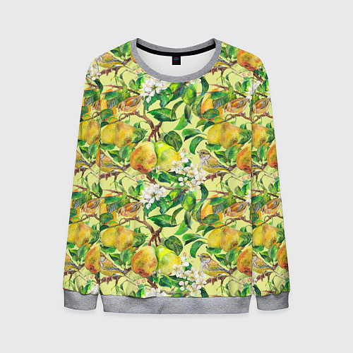 Мужской свитшот Птица на грушевом дереве / 3D-Меланж – фото 1