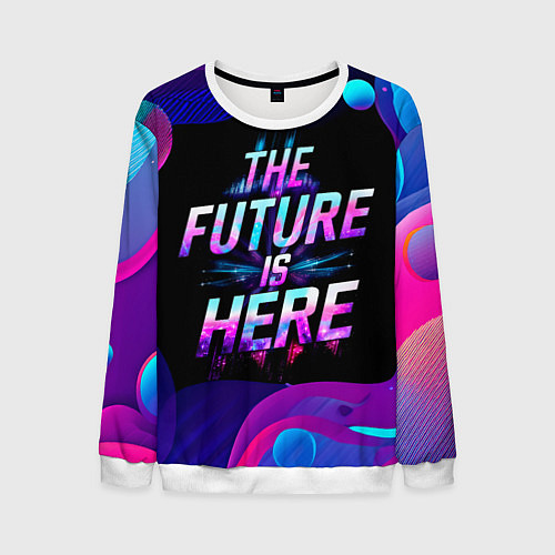 Мужской свитшот Будущее уже здесь / 3D-Белый – фото 1