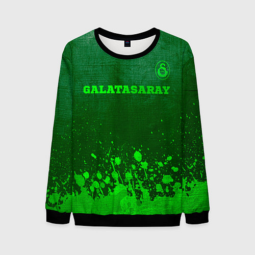 Мужской свитшот Galatasaray - green gradient посередине / 3D-Черный – фото 1