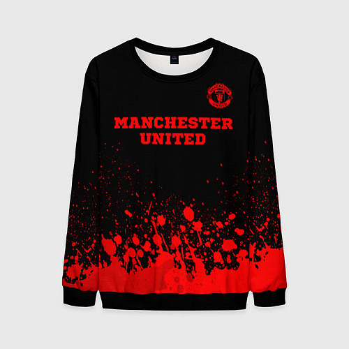 Мужской свитшот Manchester United - red gradient посередине / 3D-Черный – фото 1