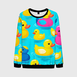 Свитшот мужской Плавающие уточки, цвет: 3D-черный