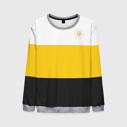 Мужской свитшот Сокрушу пред ним врагов его НИКА 2 желтая / 3D-Меланж – фото 1