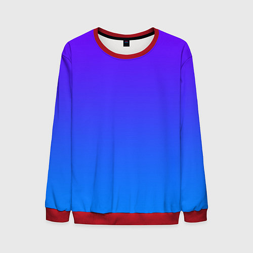 Мужской свитшот Фиолетово синий градиент / 3D-Красный – фото 1