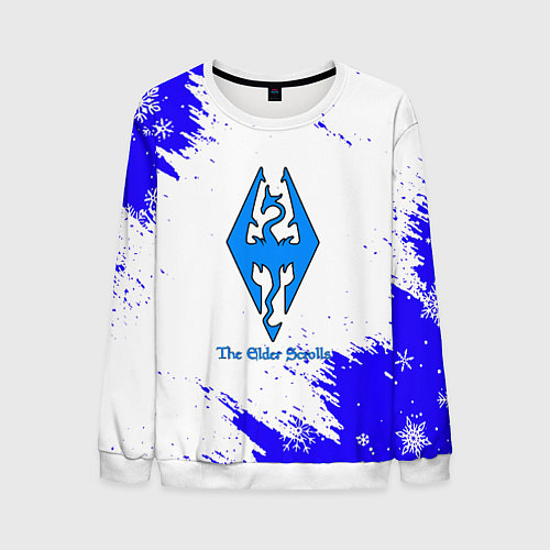 Мужской свитшот Скайрим зима / 3D-Белый – фото 1