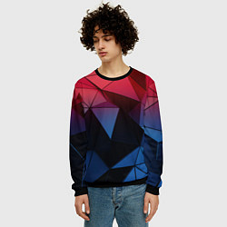 Свитшот мужской Абстрактная геометрия polygon, цвет: 3D-черный — фото 2