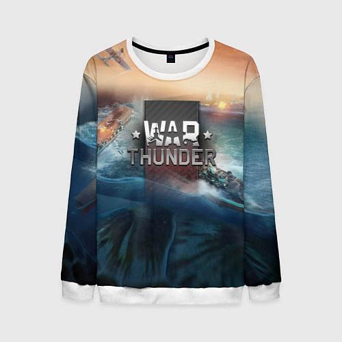 Мужской свитшот Warthunder морская битва / 3D-Белый – фото 1