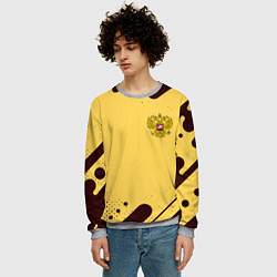 Свитшот мужской Герб РФ текстура ретро, цвет: 3D-меланж — фото 2