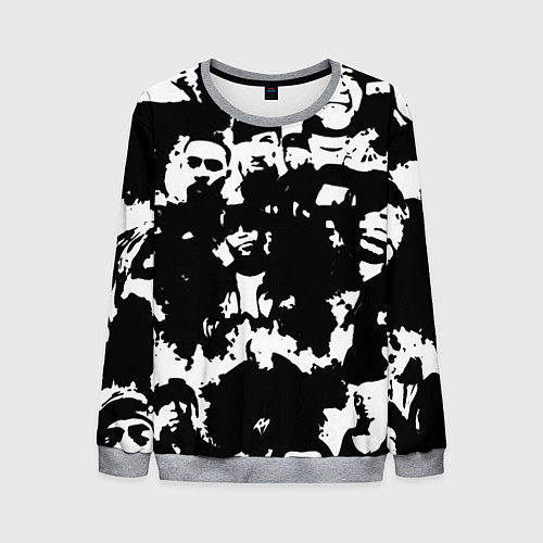 Мужской свитшот Все рэперы черно белый / 3D-Меланж – фото 1