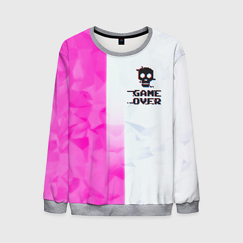 Мужской свитшот Game over pink abstraction / 3D-Меланж – фото 1
