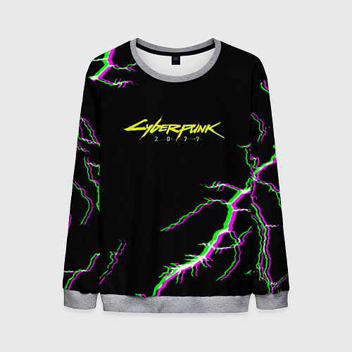 Мужской свитшот Cyberpunk storm 2077 / 3D-Меланж – фото 1