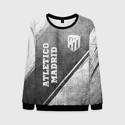 Мужской свитшот Atletico Madrid - grey gradient вертикально / 3D-Черный – фото 1