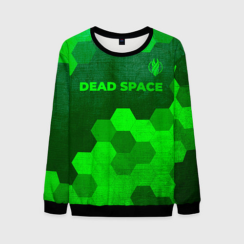 Мужской свитшот Dead Space - green gradient посередине / 3D-Черный – фото 1