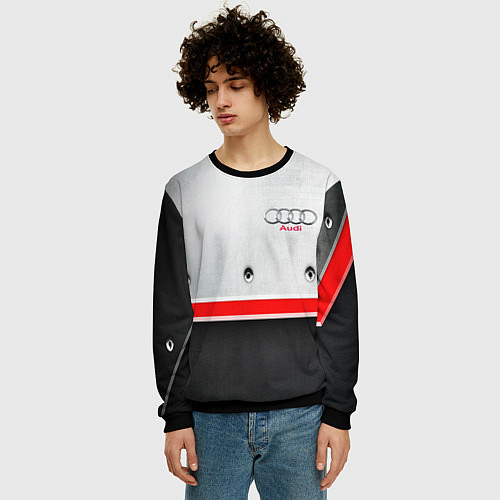 Мужской свитшот Audi metal sport / 3D-Черный – фото 3