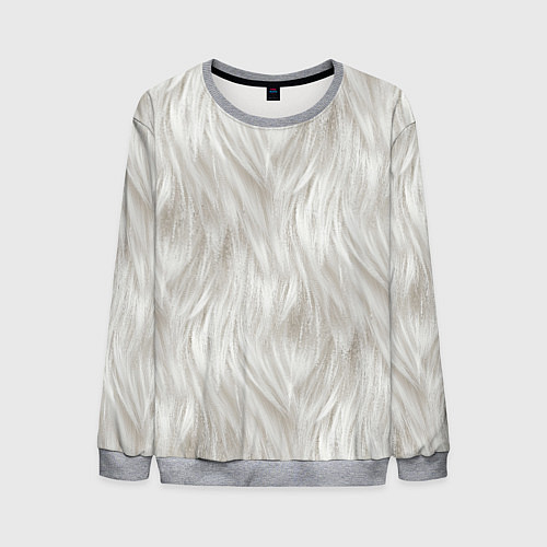 Мужской свитшот Белый мех кошки / 3D-Меланж – фото 1