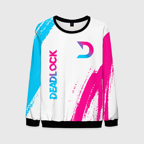 Мужской свитшот Deadlock neon gradient style вертикально / 3D-Черный – фото 1