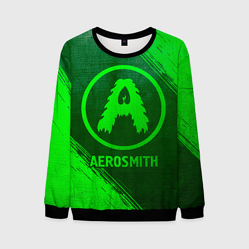 Мужской свитшот Aerosmith - green gradient / 3D-Черный – фото 1