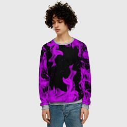 Свитшот мужской Неоновый огонь текстура, цвет: 3D-меланж — фото 2