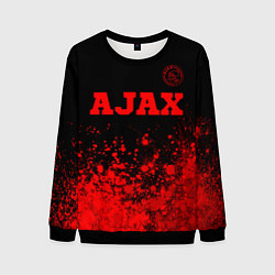 Свитшот мужской Ajax - red gradient посередине, цвет: 3D-черный