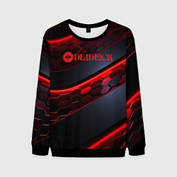 Мужской свитшот Deadlock logo красные соты и неон