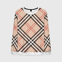 Мужской свитшот Стильная клетка - шотландка, крупно