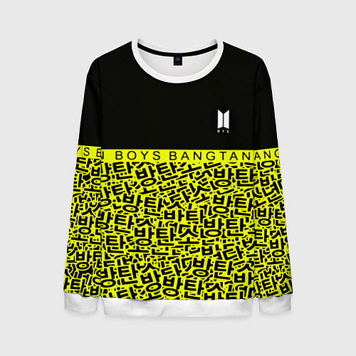 Мужской свитшот BTS pattern kpop / 3D-Белый – фото 1