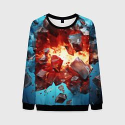 Мужской свитшот Обломки абстрактных камней от взрыва