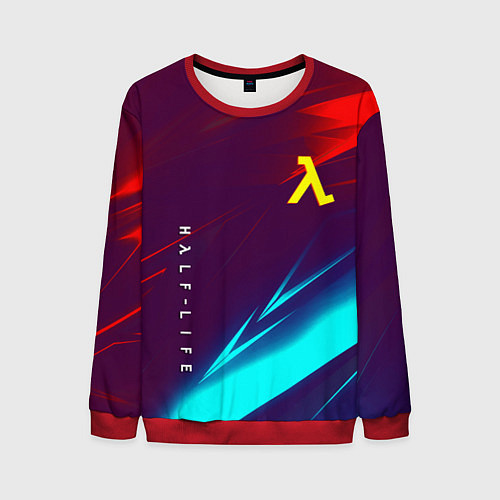 Мужской свитшот Half life stripes neon / 3D-Красный – фото 1
